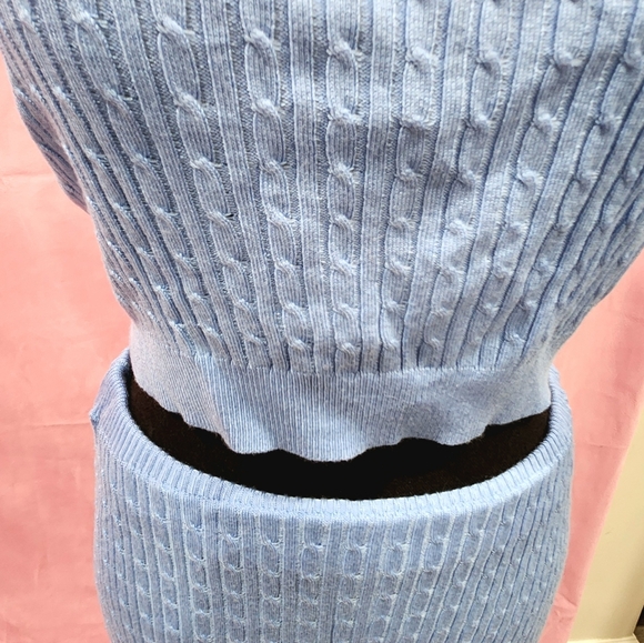 Nwt fashion nova blue 3 piece sweater skirt set pinup - Picture 16 of 16